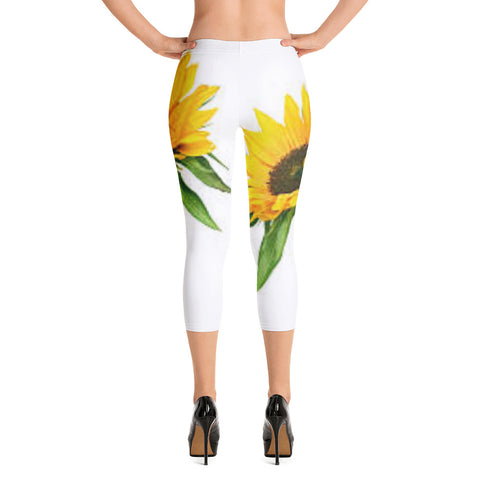 BLOODLINE SUNFLOWER Capri Leggings