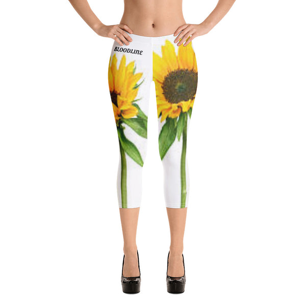 BLOODLINE SUNFLOWER Capri Leggings