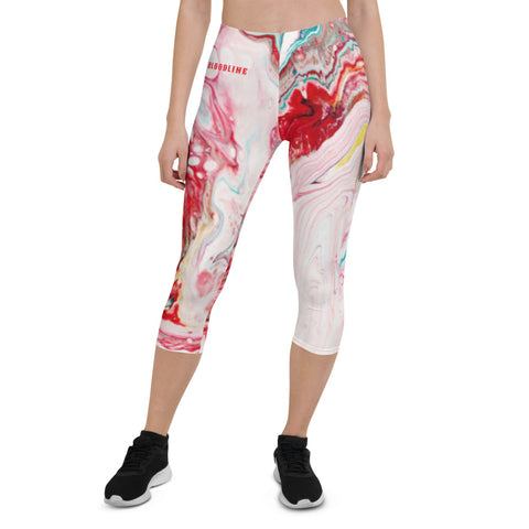 BLOODLINE PINK MARBLE Capri Leggings