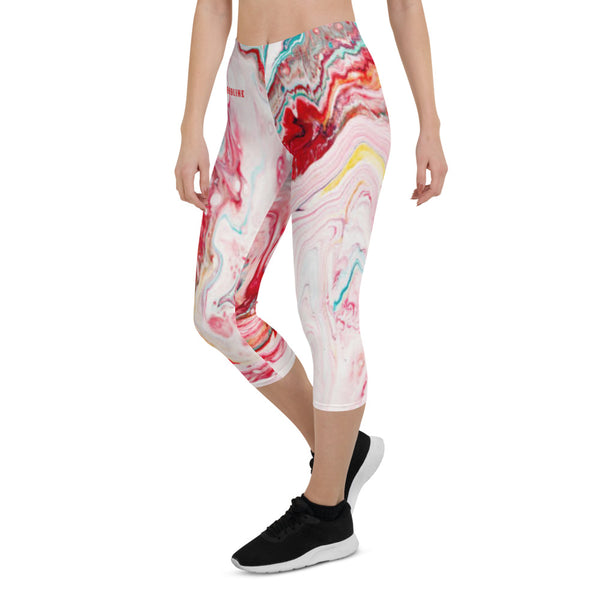 BLOODLINE PINK MARBLE Capri Leggings