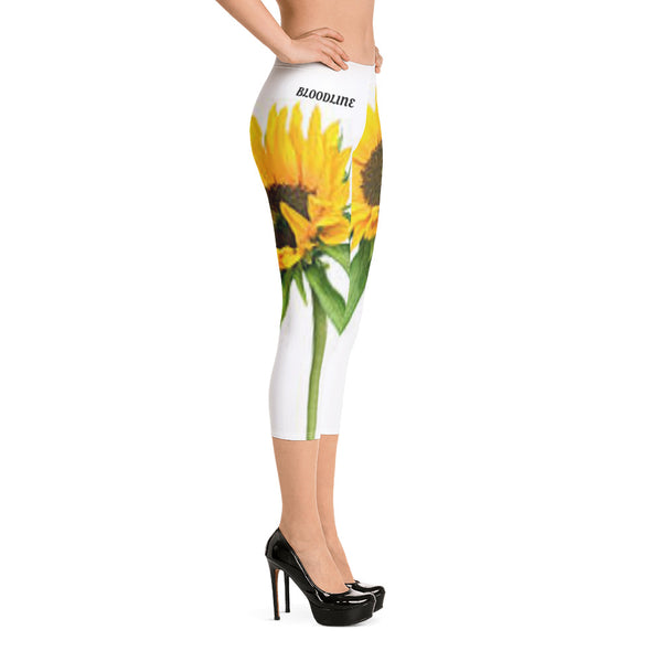 BLOODLINE SUNFLOWER Capri Leggings