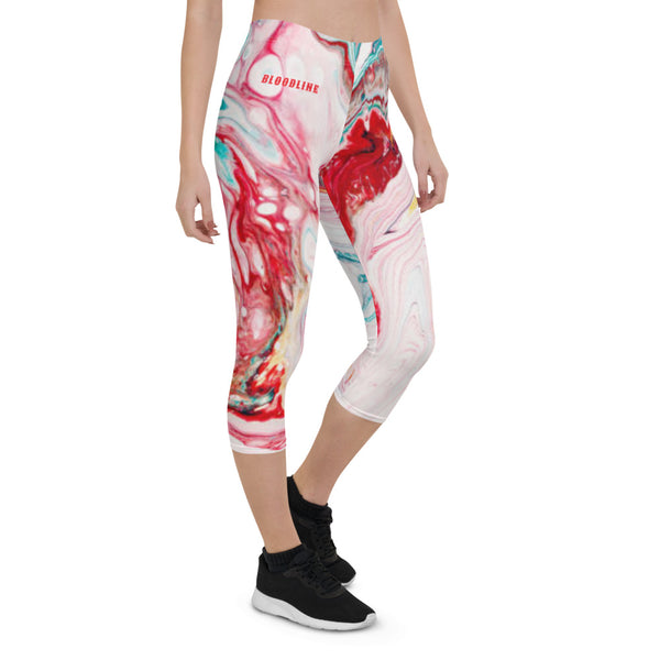 BLOODLINE PINK MARBLE Capri Leggings