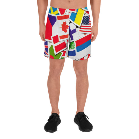 BLOODLINE FLAG Men's Athletic Long Shorts