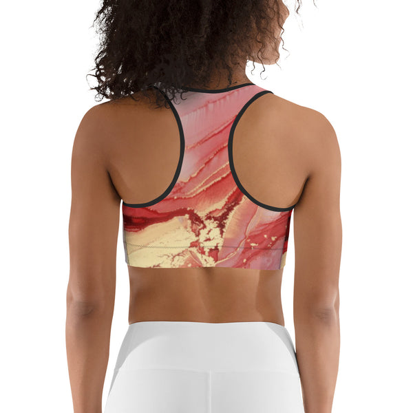 BLOODLINE RED MARBLE Sports bra
