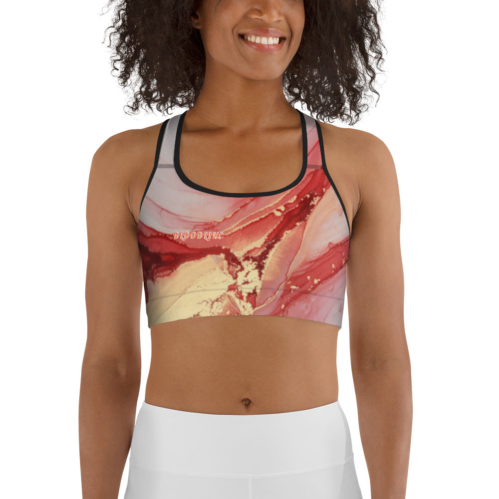 BLOODLINE RED MARBLE Sports bra