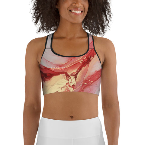 BLOODLINE RED MARBLE Sports bra