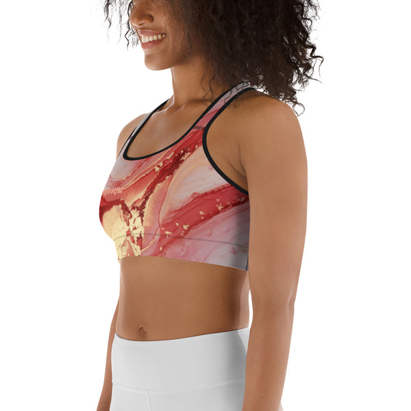 BLOODLINE RED MARBLE Sports bra