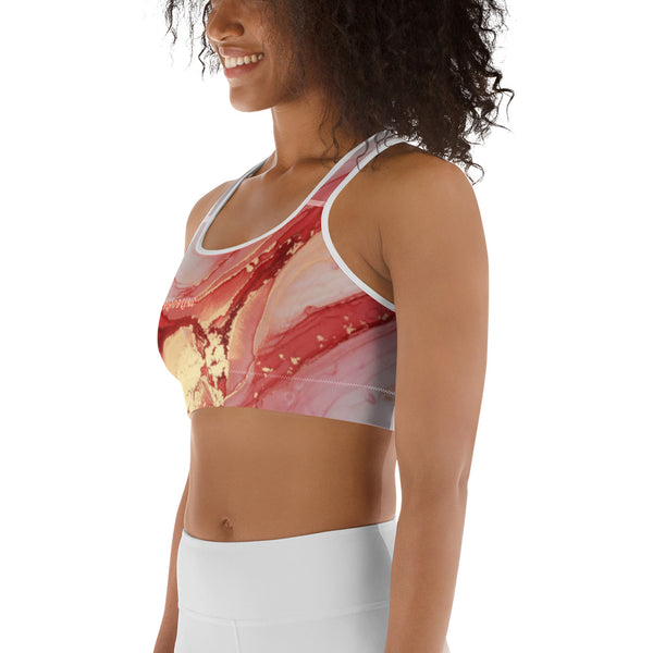 BLOODLINE RED MARBLE Sports bra