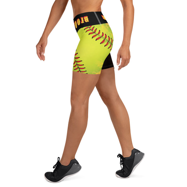 BLOODLINE SOFTBALL Yoga Shorts